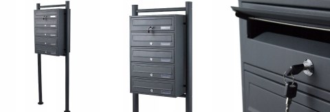 Skrzynka pocztowa lokatorska grafitowa 5 wrzutów